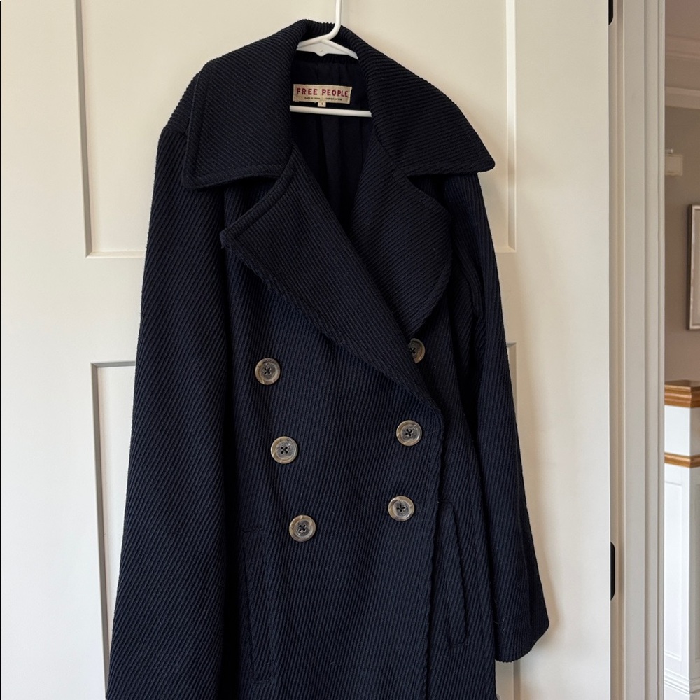 Free People Long Ribbed Over Coat - Picture 6 of 7